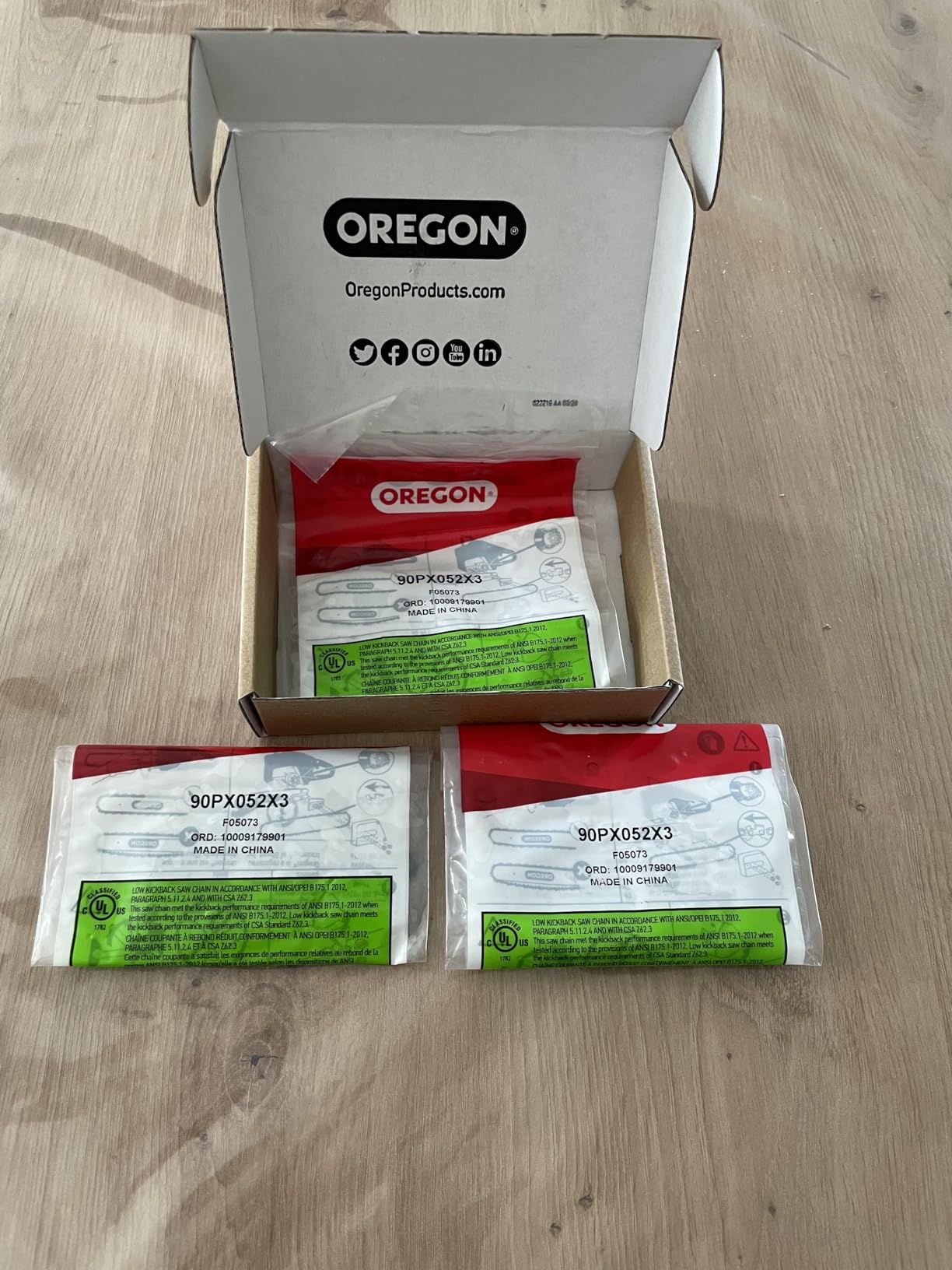 Oregon chaîne 35 cm lot 3 52 maillons 1,1 mm faible rebond