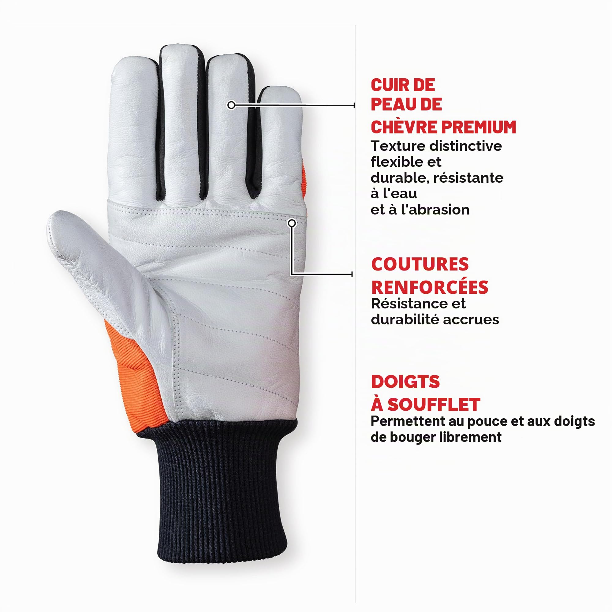 Oregon Gants Tronçonneuse Cuir Main Gauche Taille L