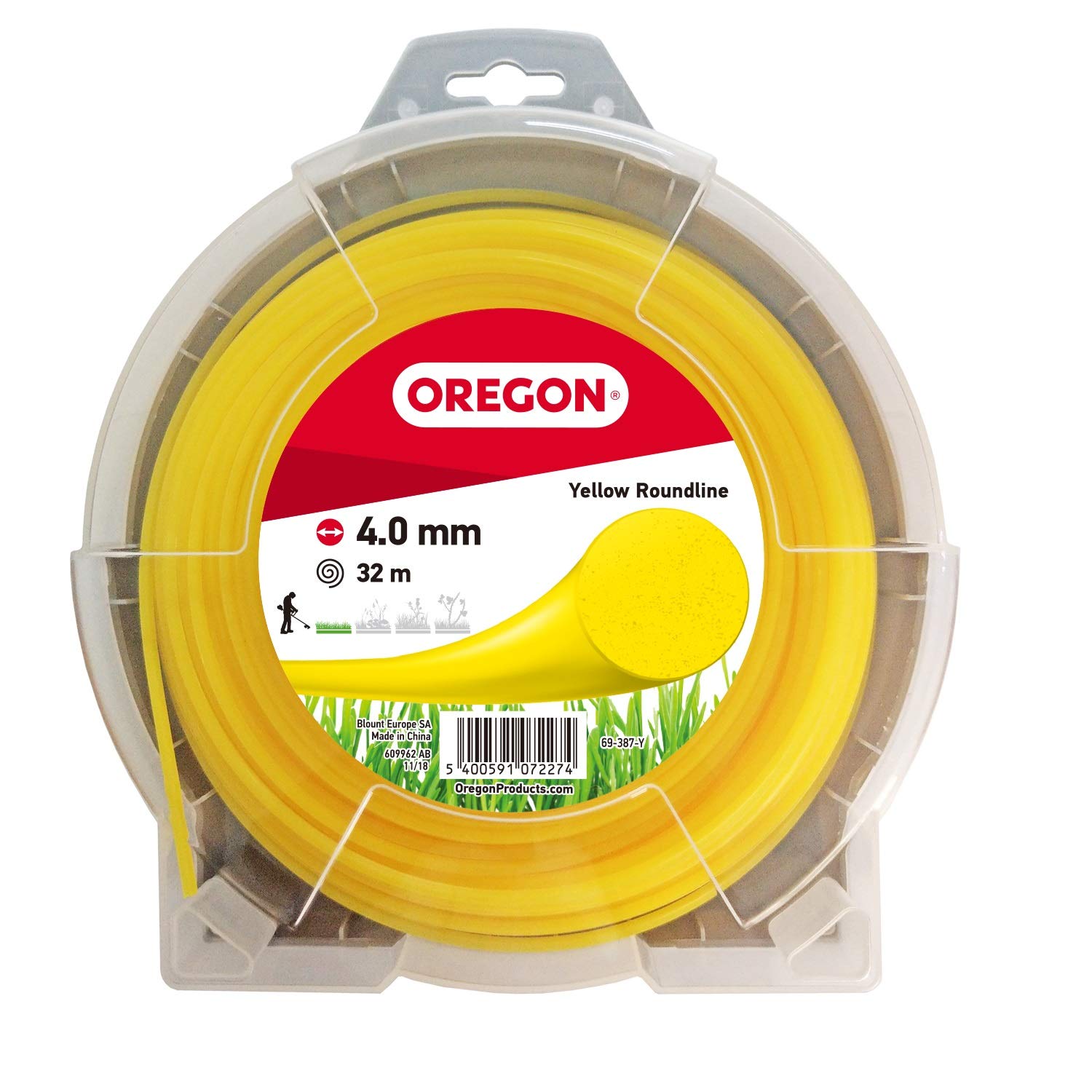 Oregon fil débroussailleuse rond jaune 4 mm x 32 m