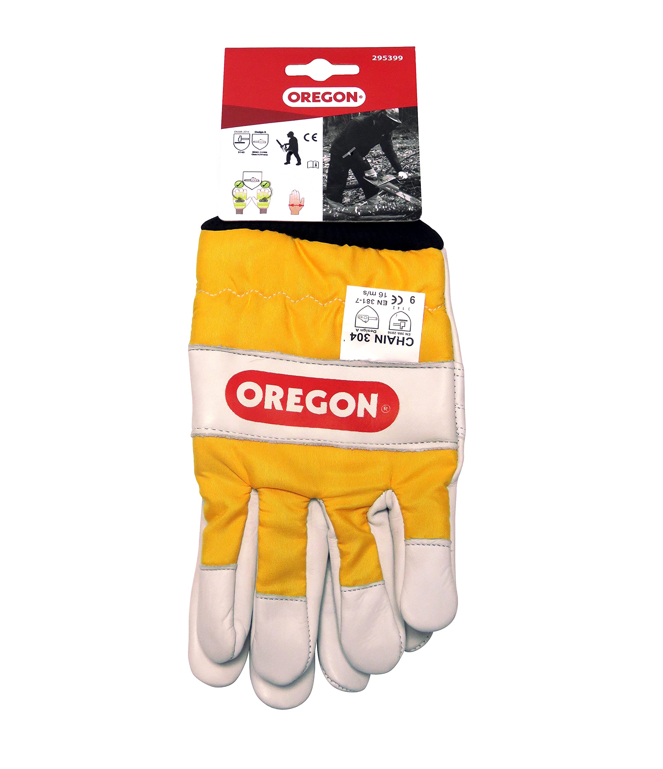 Oregon Gants Protection Tronçonneuse Cuir M Jaune