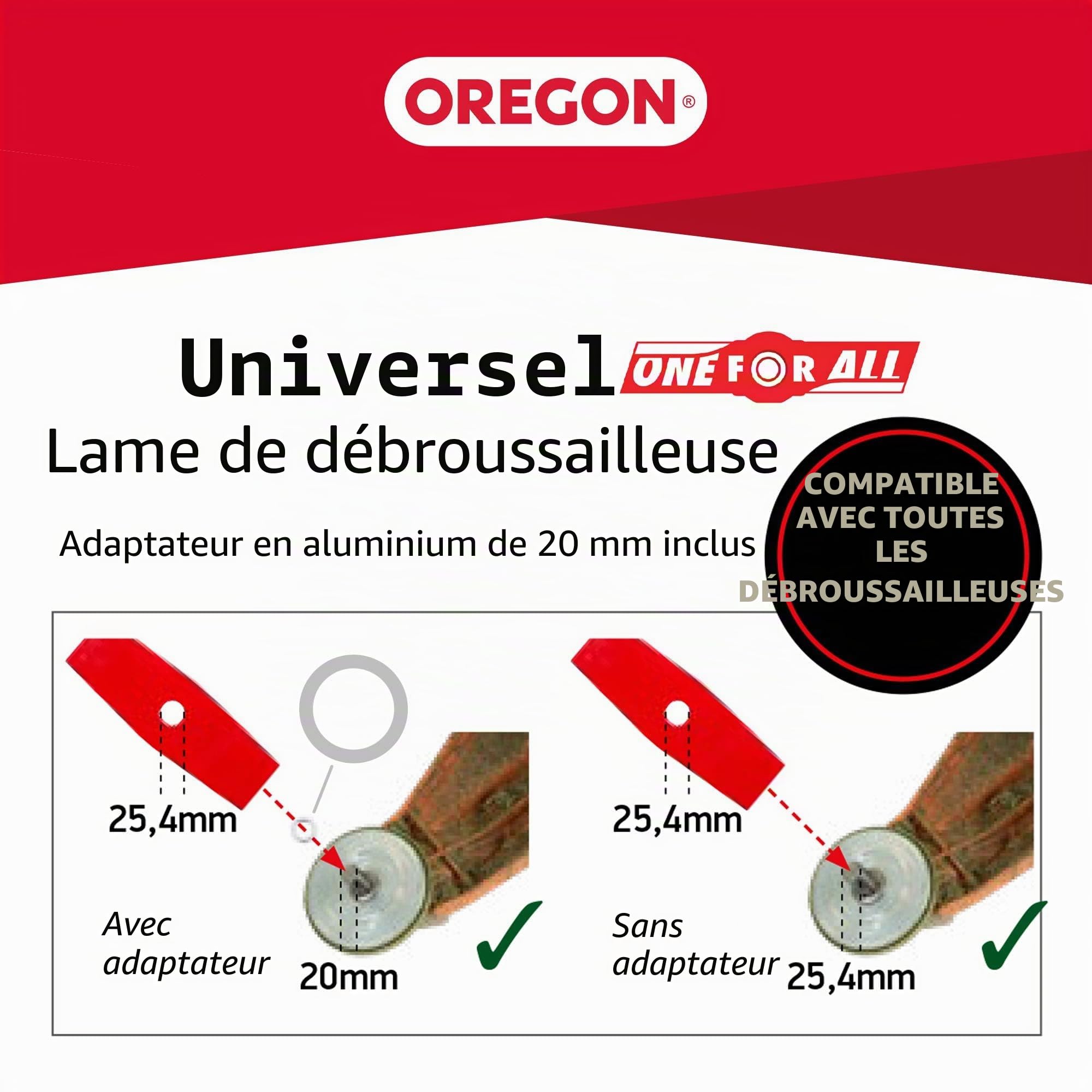 Oregon 3 Dents Lame Débroussailleuse 255 mm Acier