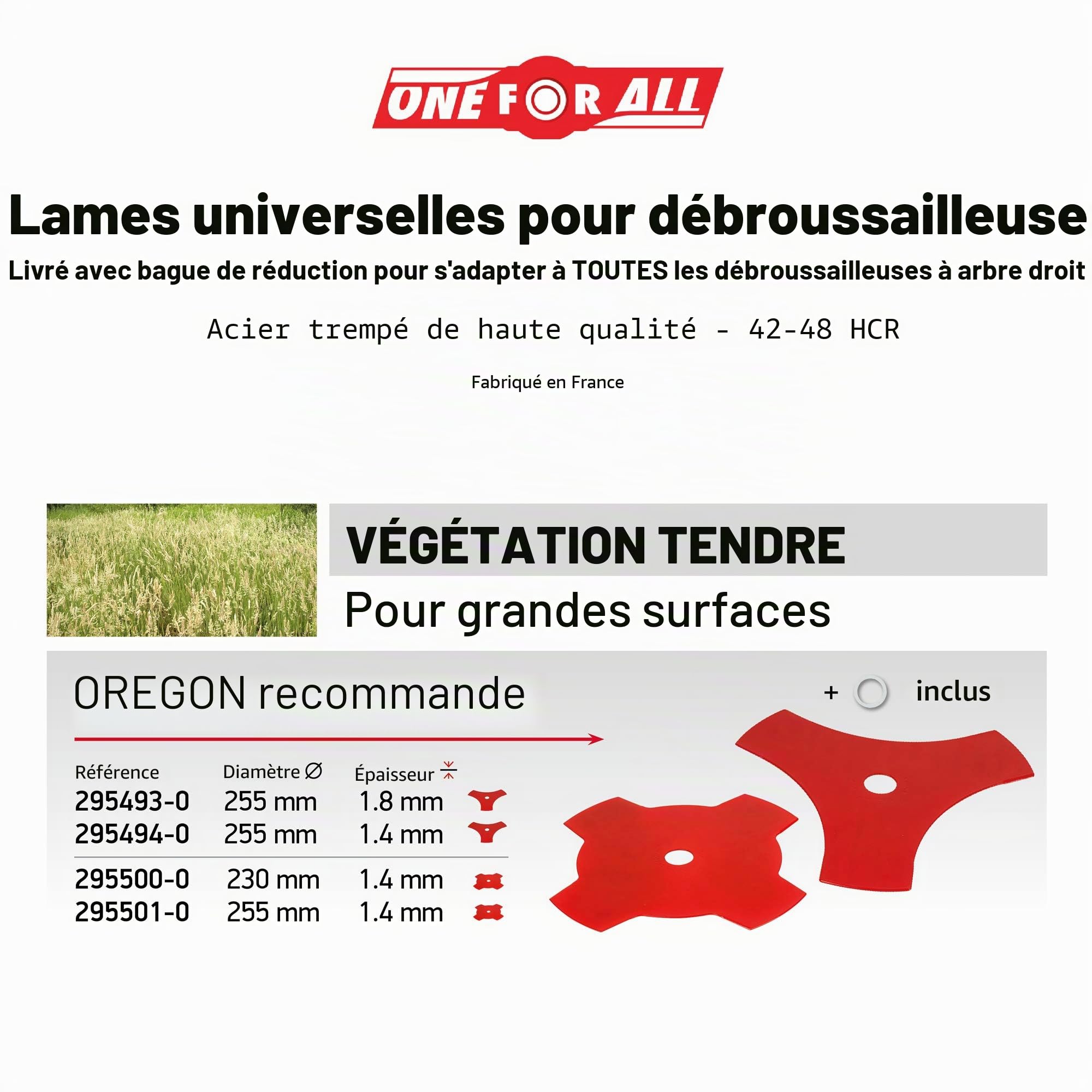 Oregon 3 Dents Lame Débroussailleuse 255 mm Acier