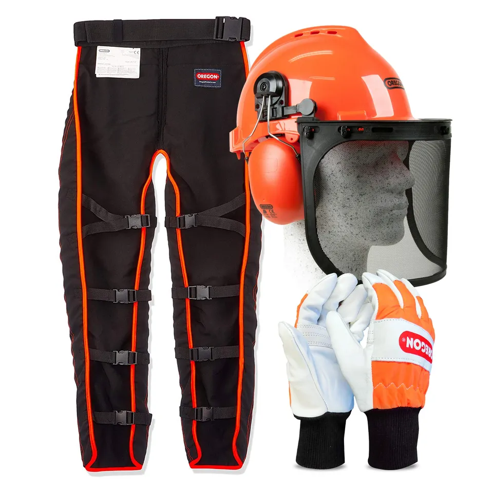 Oregon kit sécurité tronçonneuse jambières casque gants