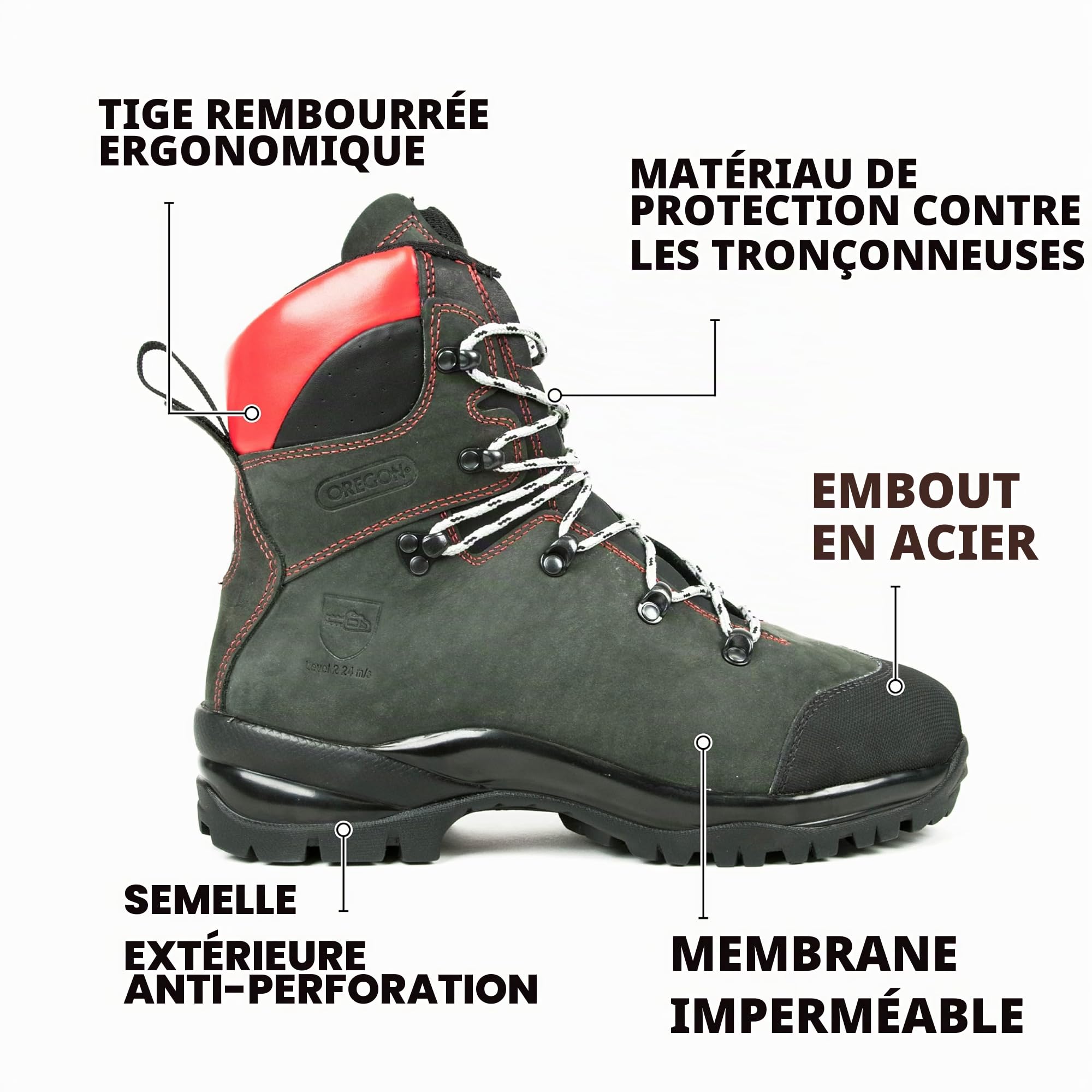 Oregon Waipoua Chaussures Sécurité Tronçonneuse 40 EU Cuir