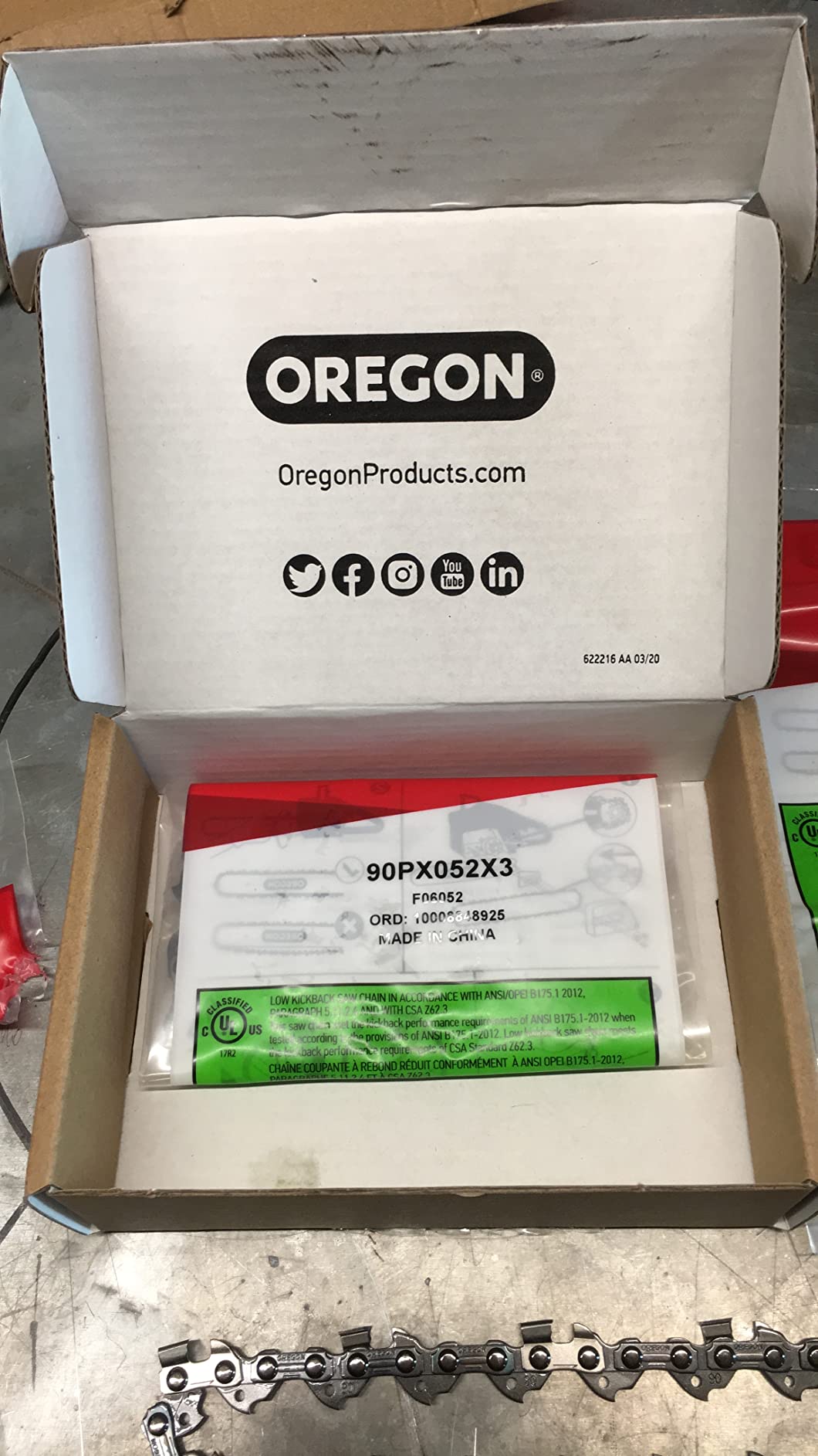 Oregon chaîne 35 cm lot 3 52 maillons 1,1 mm faible rebond