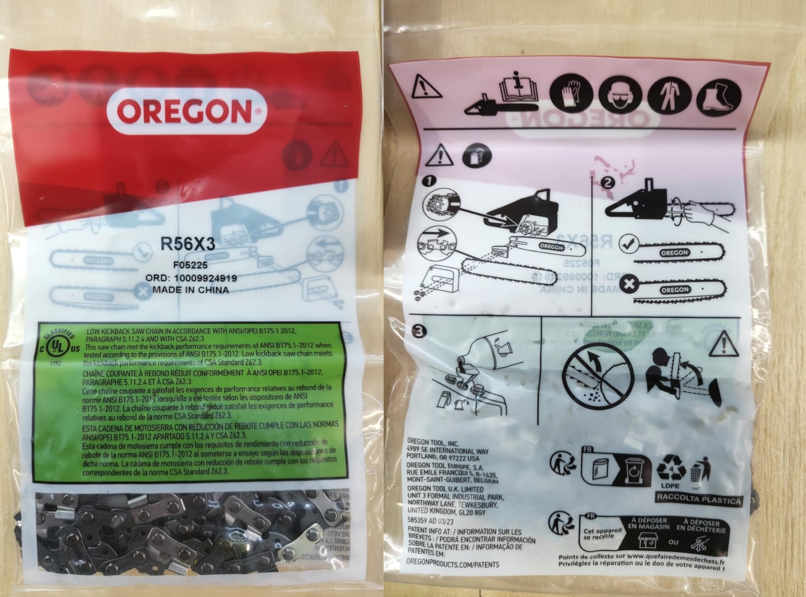 Oregon Chaîne Tronçonneuse 40cm 56 Maillons 3/8" LP 1,1mm