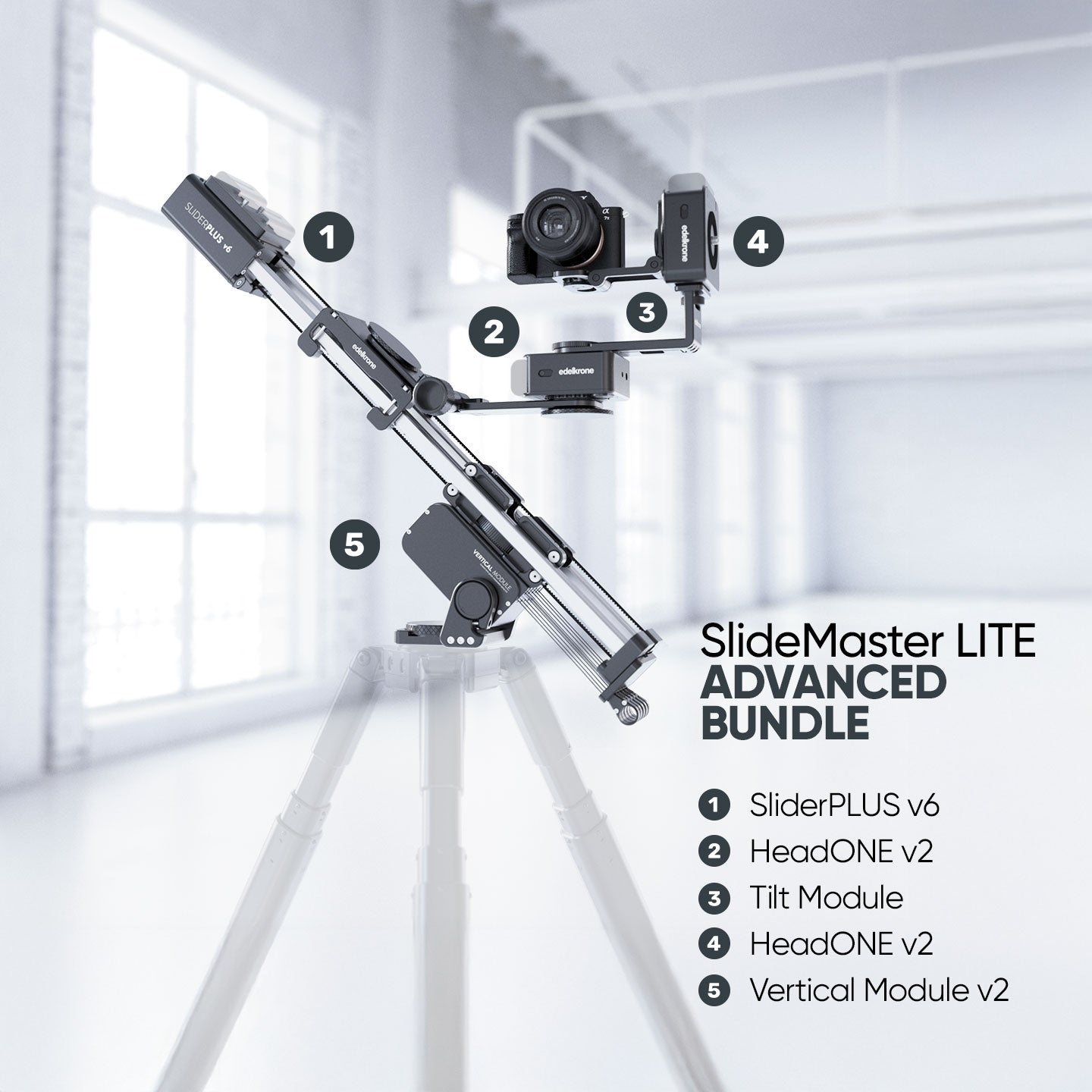 Edelkrone SlideMaster LITE pack slider 3 axes