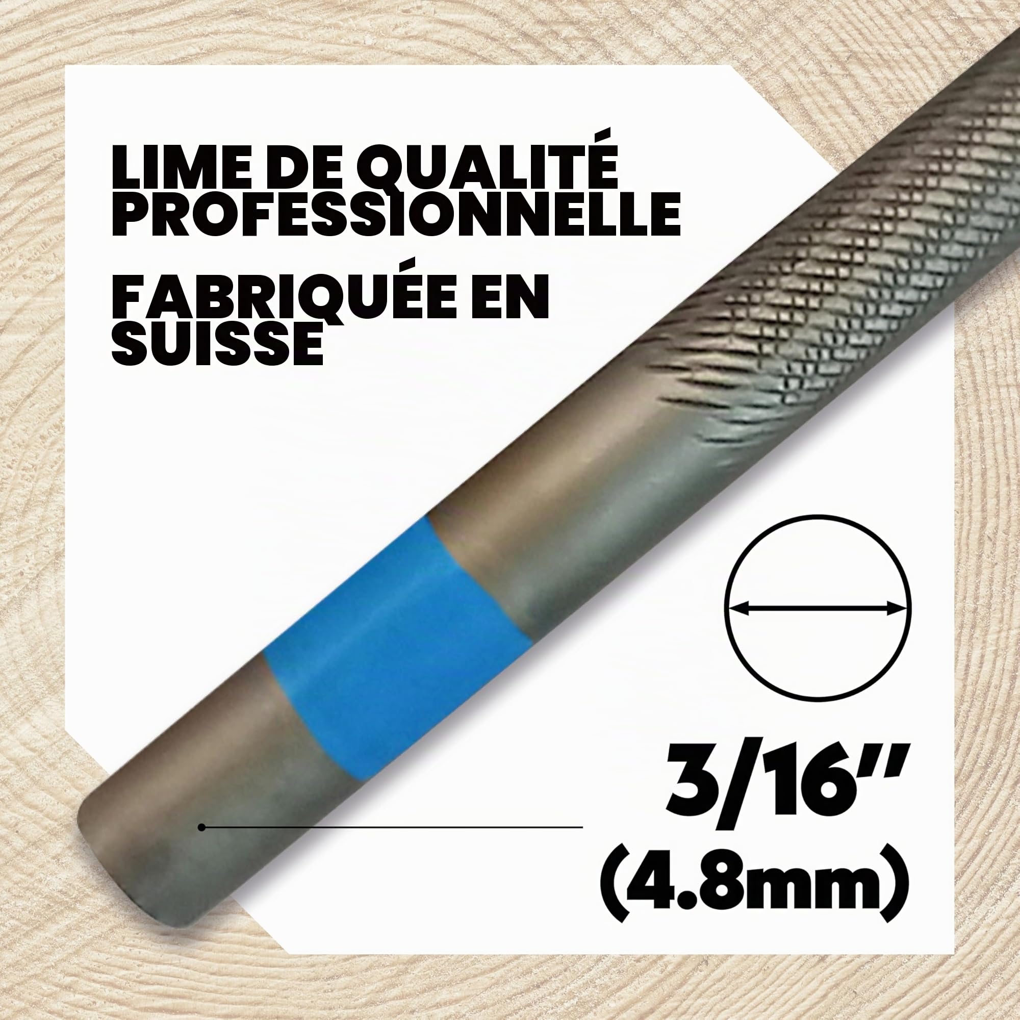 Oregon limes rondes tronçonneuse 4,8 mm lot de 12