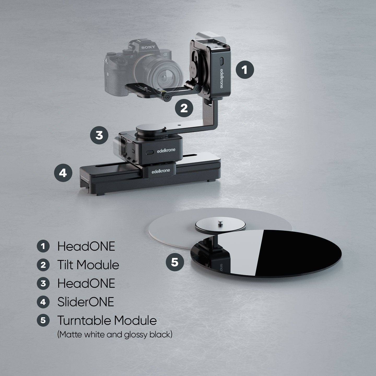 Edelkrone PackShot GO Bundle kit vidéo SliderONE HeadONE