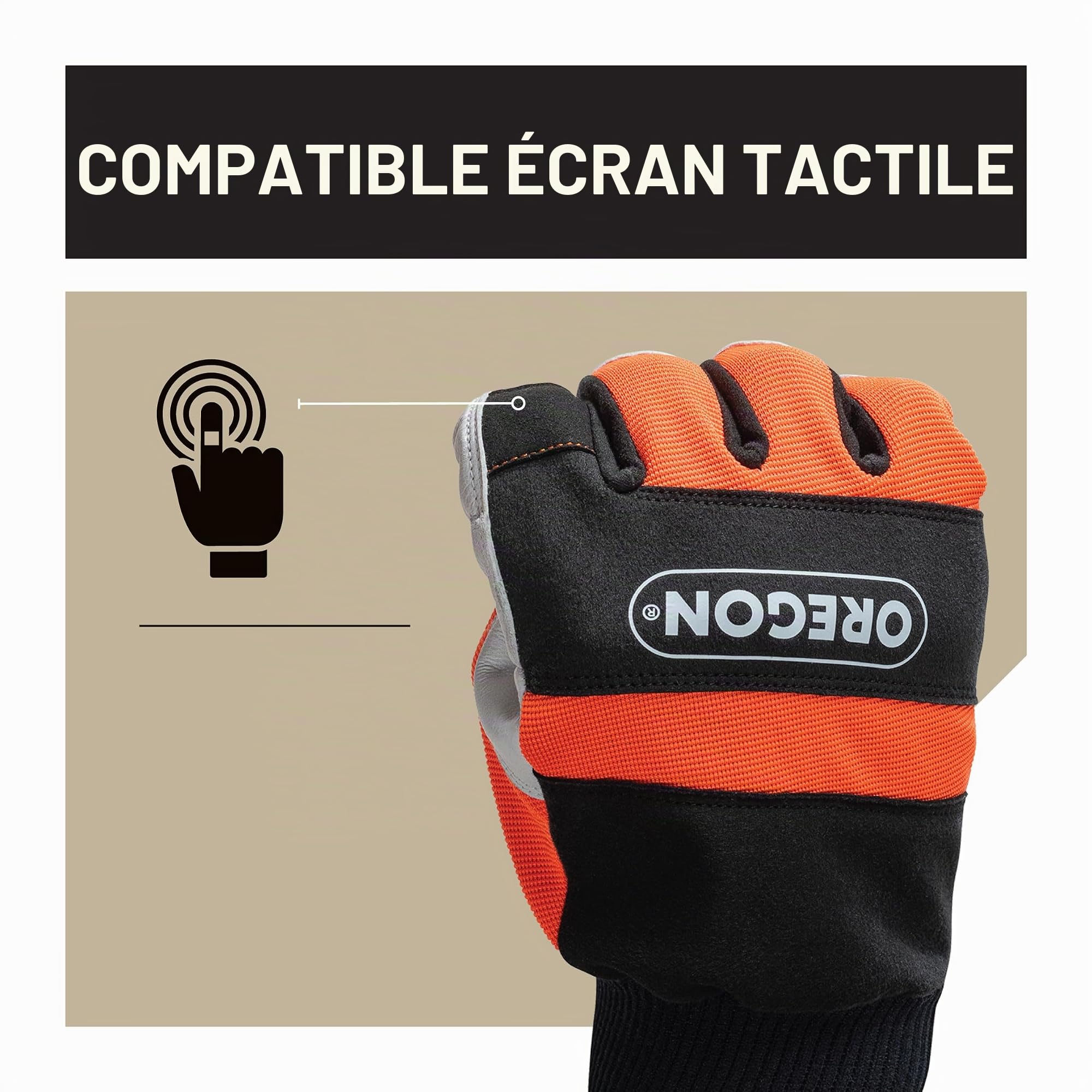 Oregon Gants Tronçonneuse Cuir Main Gauche Taille L