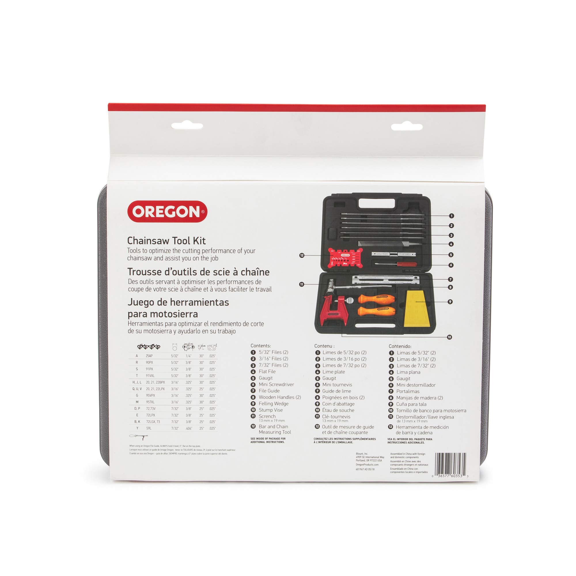 Oregon kit entretien chaine tronconneuse valisette affutage