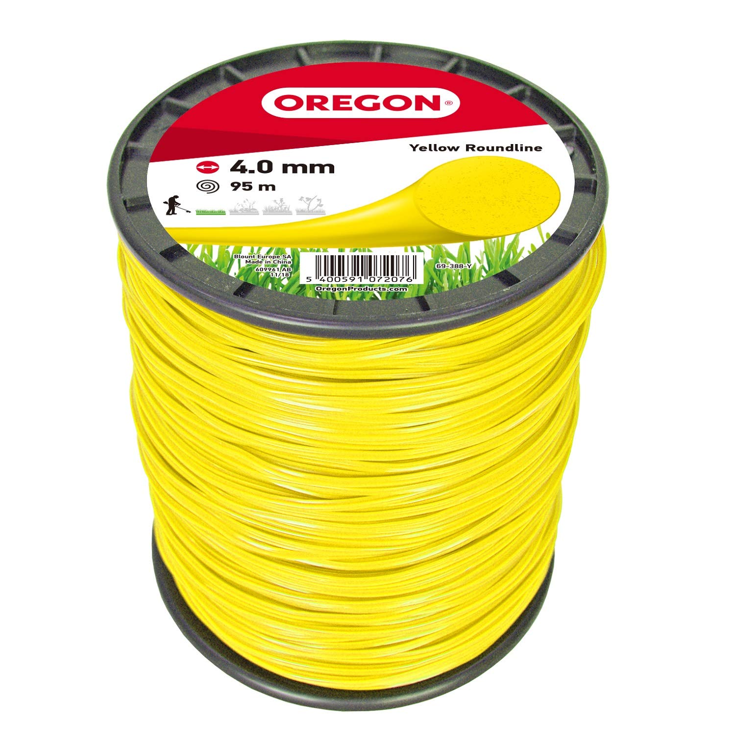 Oregon fil débroussailleuse rond jaune 4 mm x 32 m