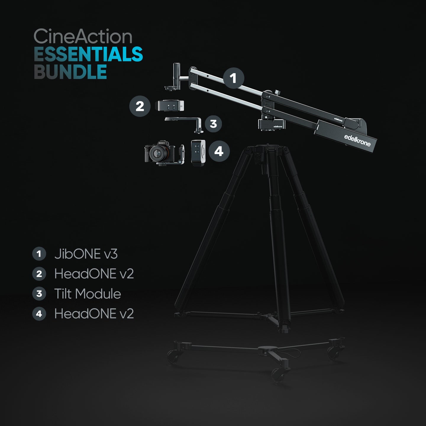 Edelkrone Bundles CineAction Bundle kit vidéo HeadPLUS v3